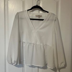 LOFT XS White business casual blouse